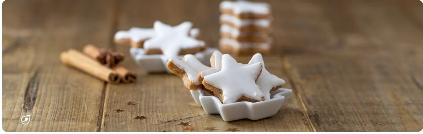 Vegane Zimtsterne sind ein echter Klassiker in der Weihnachtsbäckerei.